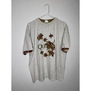 Vintage Quebec Canada Fall Leaves Men's Cityscape Single Stitch Shirt Large 90's